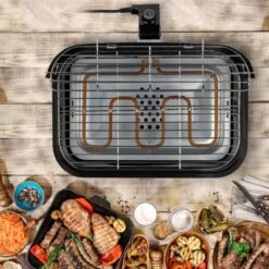 Princess 112252 Hybride Barbecue – Elektrische BBQ - Tafelmodel - 2000W - 44x 29cm - Gebruik Elektrisch Of Met Kolen -Keukenseries Speciaal Winkel 1200x1200 160