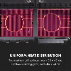 Klarstein Kingsville Double Barbecue - Houtskool- En Gasbarbecue - Smoker BBQ - Inclusief Deksels En Thermometer - Met 2 Roosters - Zwart -Keukenseries Speciaal Winkel 1200x1200 202