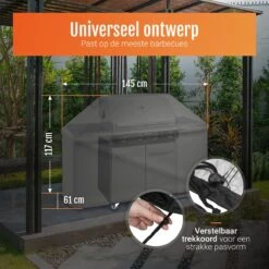 GrillX Barbecue Hoes - 145 X 61 X 117cm - BBQ Hoes Waterdicht - Beschermhoes Inclusief Trekkoord - BBQ Accesoires -Keukenseries Speciaal Winkel 1200x1200 284