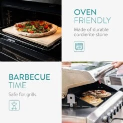 Navaris Pizzasteen XL Voor Oven En Barbecue - Rechthoekige Pizzaplaat 38 X 30 Cm - Inclusief Pizzaschep Met Extra Lang Handvat En Receptenboek -Keukenseries Speciaal Winkel 1200x1200 363