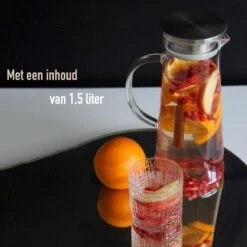MÊZON® Schenkkan - Glazen Waterkan - Waterkaraf Voor Fruitwater - Multifunctionele Decanteer Karaf - Kan Met Deksel - 1.5L Capaciteit -Keukenseries Speciaal Winkel 1200x1200 415
