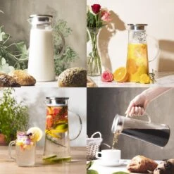 MÊZON® Schenkkan - Glazen Waterkan - Waterkaraf Voor Fruitwater - Multifunctionele Decanteer Karaf - Kan Met Deksel - 1.5L Capaciteit -Keukenseries Speciaal Winkel 1200x1200 416