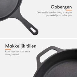Ocina Gietijzeren Pan – ø30,5cm - Skillet - Koekenpan – Hapjespan – Koekenpan Inductie – Koekenpannenset - Gietijzeren Pan Bbq - Gietijzer -Keukenseries Speciaal Winkel 1200x1200 422