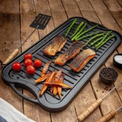 Nuovva Dubbelzijdig Gietijzeren Grillplaat - 50cm X 26cm -Keukenseries Speciaal Winkel 1200x1200 465