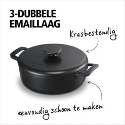 BRABANTIA THE DUTCH Gietijzeren Braadpan - Ø 28cm - MAT Zwart - Inductie -Keukenseries Speciaal Winkel 1200x1200 484