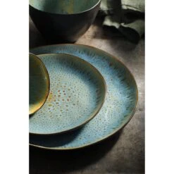 Palmer Serviesset Lotus Stoneware 6-persoons 24-delig Zwart Turquoise -Keukenseries Speciaal Winkel 1200x1200 49