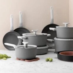 BergHOFF Leo Hapjespan Stone - 28 Cm - Met Glazen Deksel -Keukenseries Speciaal Winkel 1200x1200 590