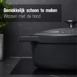 Gietijzeren Braadpan - Sudderpan Zwart Van Daumonet - Ovaal - Ø 29 Cm - 3 Liter - 100% PFAS & PFOA Vrij - Emaille - Geschikt Voor Alle Warmtebronnen - Elektrisch - Gas - Halogeen - Inductie - Keramisch - Vaatwasserbestendig -Keukenseries Speciaal Winkel 1200x1200 684