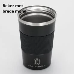 Castagnola Design RVS Koffiebeker To Go - Zwart - 380ml - Thermosbeker - Theebeker -Keukenseries Speciaal Winkel 1200x1200 7