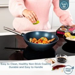 Westinghouse Performance Series - Wokpan Inductie - 28cm Luxe Wok Met Deksel - Blauw - Geschikt Voor Alle Warmtebronnen -Keukenseries Speciaal Winkel 1200x1200 750