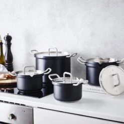 BK Q-linair Master Black Kookpannenset - 5-delig - Veilig Afgietsysteem - Inductie -Keukenseries Speciaal Winkel 1200x1200 770