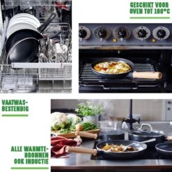 GreenChef Vintage Wokpan 28cm/3.7L - Zwart - Inductie - PFAS-vrij -Keukenseries Speciaal Winkel 1200x1200 777