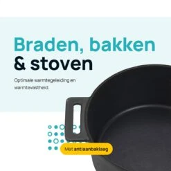 MOA Gietijzeren Braadpan - Inhoud 7,1 Liter - 29CM - Rond - Alle Warmtebronnen - Ook Voor Inductie - Gewicht 7,6 Kg - Zwart - MC29B -Keukenseries Speciaal Winkel 1200x1200 871