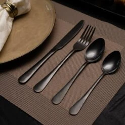 OEC Kitchen Bestekset 36-delig - Zwart - 6 Persoons - Steakmessen - Messen - Vorken - Lepels - RVS -Keukenseries Speciaal Winkel 1200x1200 893
