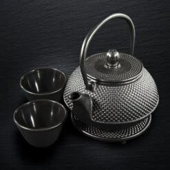 SakuraTea - Theepot Set - 4-delig - Gietijzer - Zwart - 0.8L - 2 Kopjes (100ml) -Keukenseries Speciaal Winkel 1200x1200 91