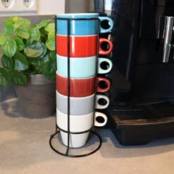 Orange85 Koffiekopjes - Met Houder - Set Van 6 - Gekleurd - 300 Ml - Keramiek -Keukenseries Speciaal Winkel 1200x1200 92