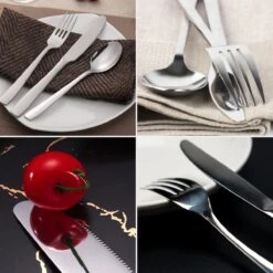 Deleca 8 Persoons Bestekset (48-delig) - Lepels, Messen, Vorken & Steakmessen - Vaatwasserbestendig - Zilver / RVS -Keukenseries Speciaal Winkel 1200x1200 930