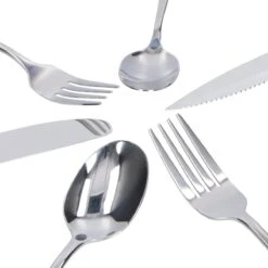 Deleca 8 Persoons Bestekset (48-delig) - Lepels, Messen, Vorken & Steakmessen - Vaatwasserbestendig - Zilver / RVS -Keukenseries Speciaal Winkel 1200x1200 933