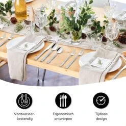 Deleca 6 Persoons Bestekset Deluxe (30-delig) - Vorken, Lepels En Messen - Vaatwasserbestendig - Gehamerd - Zilver / RVS -Keukenseries Speciaal Winkel 1200x1200 950