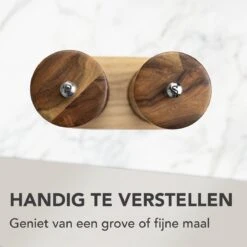 Nimma® Peper En Zoutmolen Set - Incl Navul Lepel - Verstelbare Maalgraad - Acacia Hout -Keukenseries Speciaal Winkel 1200x1200 962