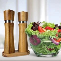 Nimma® Peper En Zoutmolen Set - Incl Navul Lepel - Verstelbare Maalgraad - Acacia Hout -Keukenseries Speciaal Winkel 1200x1200 964
