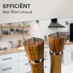 Nimma® Peper En Zoutmolen Set - Incl Navul Lepel - Verstelbare Maalgraad - Acacia Hout -Keukenseries Speciaal Winkel 1200x1200 966