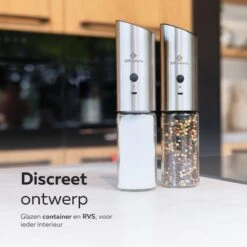 101Products Peper- & Zoutmolen Elektrisch - USB Oplaadbaar - Pepermolen - Zoutmolen - RVS -Keukenseries Speciaal Winkel 1200x1200 968