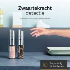 101Products Peper- & Zoutmolen Elektrisch - USB Oplaadbaar - Pepermolen - Zoutmolen - RVS -Keukenseries Speciaal Winkel 1200x1200 970