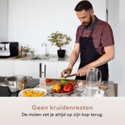 DODANA Premium Peper - & Zoutmolen Elektrisch - 1 Stuk - Pepermolen - Zoutmolen - Oplaadbaar - USB - Elektrische Pepermolen - RVS - Zwaartekracht Functie - LED Lamp - Nl Handleiding - Incl Borsteltje -Keukenseries Speciaal Winkel 1200x1200 974