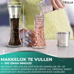 Peper En Zoutmolen Set - RVS Zout En Peperstel - Zoutvaatje En Pepermolen - 2 In 1 -Keukenseries Speciaal Winkel 1200x1200 982