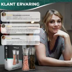 Peper En Zoutmolen Set - RVS Zout En Peperstel - Zoutvaatje En Pepermolen - 2 In 1 -Keukenseries Speciaal Winkel 1200x1200 984