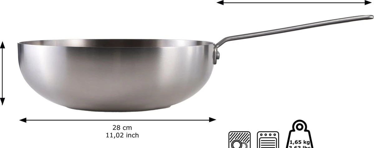 Skottsberg Wok Stainless Steel 28 Cm Roestvrijstaal 4 Skottsberg Wok Stainless Steel 28 Cm Roestvrijstaal - Afbeelding 2