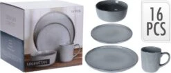 Excellent Serviesset - Servies - 16 Stuks - Aardewerk - Grijs -Keukenseries Speciaal Winkel 1200x516
