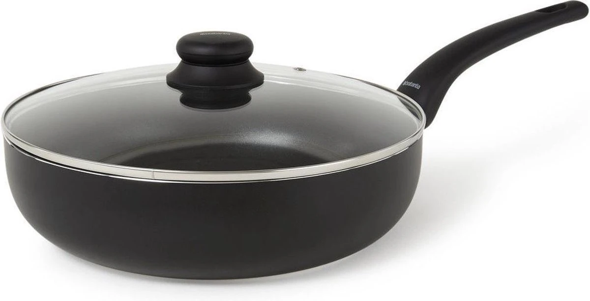 BRABANTIA Hapjespan Sauteerpan Met Glazen Deksel 28 Cm 4 BRABANTIA Hapjespan Sauteerpan Met Glazen Deksel 28 Cm - Afbeelding 2