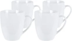 Excellent Houseware Set Van 4x Stuks Bekers/mokken Wit 380 Ml Van Porselein - Melkbekers -Keukenseries Speciaal Winkel 1200x682