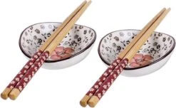 Winkrs | 2 Persoons Japanse Sushi Servies Set (rood) Met Eetstokjes, Kommetjes En Opleggers Voor Stokjes -Keukenseries Speciaal Winkel 1200x740