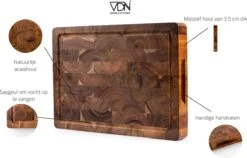 VDN Professionele Snijplank Acacia Hout Met Sapgeul En Handvatten – Hakblok 26x38x3.5 Cm -Keukenseries Speciaal Winkel 1200x770 4