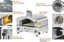 Bighorn Outdoor Edelstaal Gas Pizza Oven - Draagbare Gas Barbecue - Edelstaal -Model SRGG20001 -Keukenseries Speciaal Winkel 1200x787