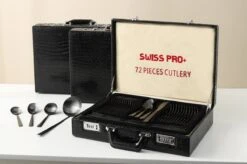 Swiss Pro+ Bestekset In Koffer-72 Delig-12 Persoons-Zwitsers Kwaliteit-Complete Set-100% Roestvrijstaal- Zwart -Keukenseries Speciaal Winkel 1200x799 87