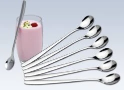 Merkloos Latte Macchiato Lepels – RVS Lange Yoghurt, Dessert Of Koffie Lepeltjes – Set Van 6 Stuks -Keukenseries Speciaal Winkel 1200x868