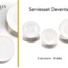 LeRijn® Serviesset Deventer 6 Persoons - 18 Delig - Licht Crème Wit Met Gouden Rand En Motief - Dinerborden - Soepborden - Dessertborden - Borden Servies - Bordenset -Keukenseries Speciaal Winkel 1200x872