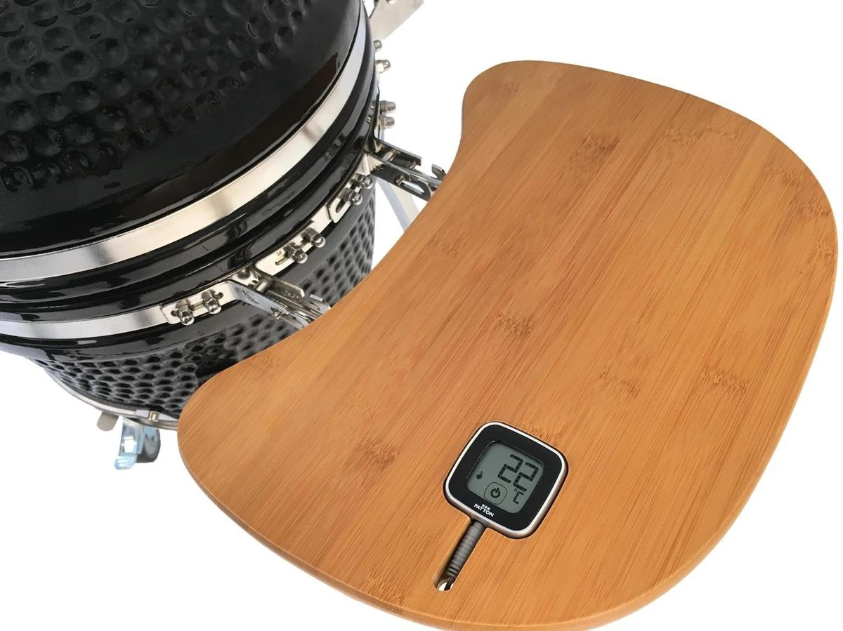 Patton Kamado Houtskool Barbecue - 18" - Grilloppervlak Ø 39 Cm - Met Bluetooth Thermometer - Groen 13 Patton Kamado Houtskool Barbecue - 18" - Grilloppervlak Ø 39 Cm - Met Bluetooth Thermometer - Groen - Afbeelding 11