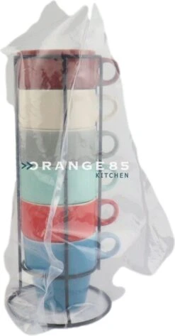 Orange85 Koffiekopjes - Met Houder - Set Van 6 - Gekleurd - 300 Ml - Keramiek -Keukenseries Speciaal Winkel 626x1200
