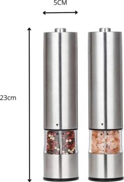 MD-Goods ® Elektrische Peper En Zoutmolen Set - Pepermolen - RVS - Cadeau - Restaurant Kwaliteit -Keukenseries Speciaal Winkel 821x1200